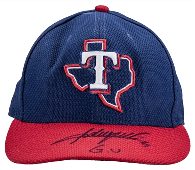 2017 Adrian Beltre Game Used & Signed Texas Rangers Spring Training Cap (Beltre LOA)